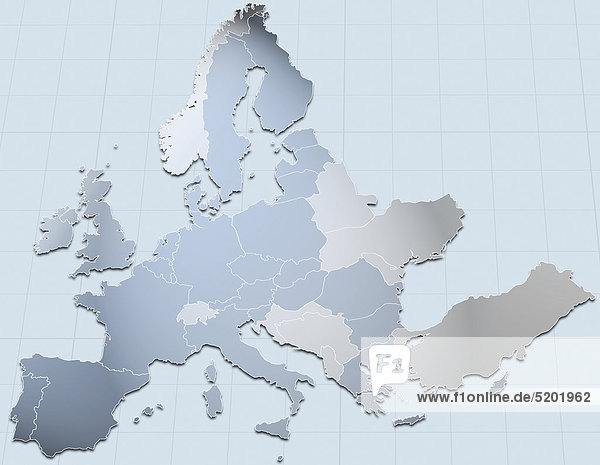 Europakarte  EU-Staaten  blau