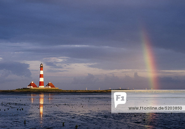 Leuchtturm Westerhever  Nordfriesland  Schleswig-Holstein  Deutschland
