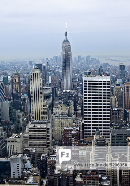 Manhattan  Aussicht mit Empire State Building  New York  USA