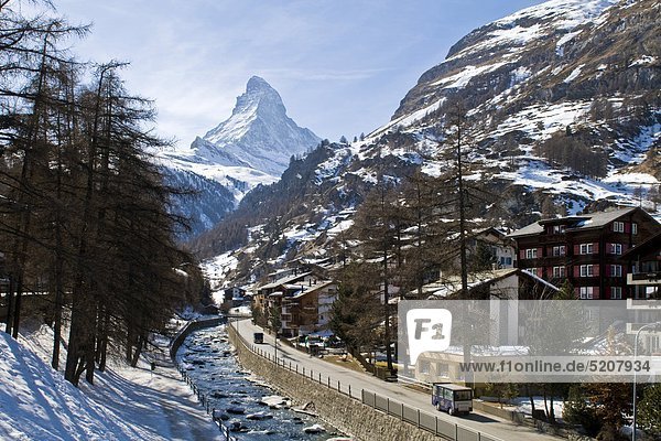 Europa Alpen Kanton Wallis Schweiz Zermatt