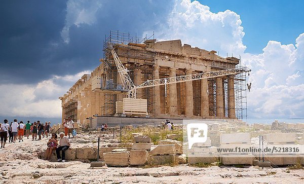 Athen  Hauptstadt  arbeiten  reparieren  Griechenland  Parthenon