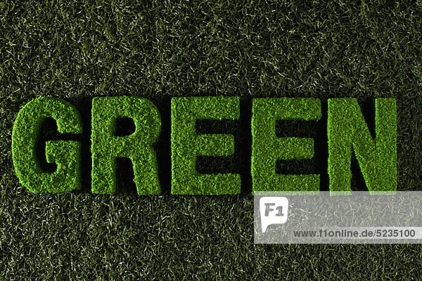 The word green on turf