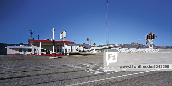 Tankstelle und Motel an der Route 66 USA