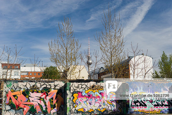 Graffiti an der Berliner Mauer  Berlin  Deutschland