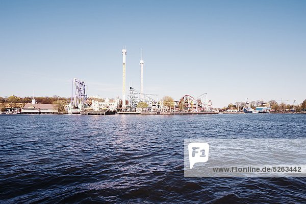 Amusement park on waterfront