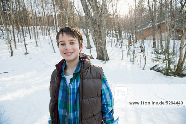 Boy in snow  portrait