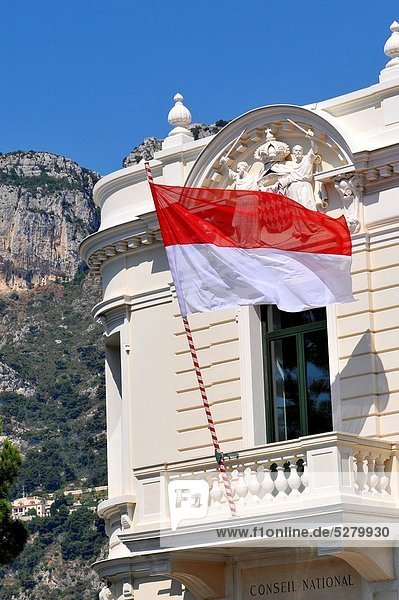 Flag National Consulate Monte Carlo Monaco Principality French Riviera Mediterranean Cote d´Azur Alps