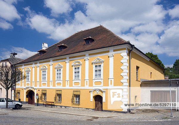 Birthplace of Josef Hoffmann  which now houses the Josef Hoffmann Museum  Brtnice  Jihlava district  Vysocina region  Czech Republic  Europe