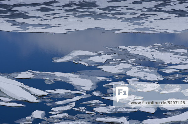 Ice on Lake Sysenvatnet  Hardangervidda mountain plateau  Norway  Scandinavia  Northern Europe