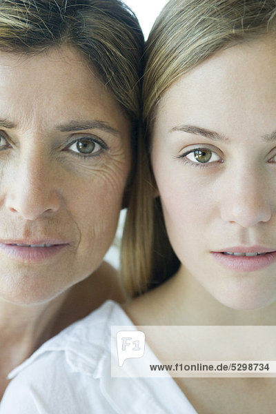Mother and daughter  close-up portrait