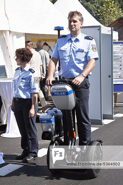 Policeman on a Segway  60th anniversary of the German Federal Police  Berlin  Germany  Europe