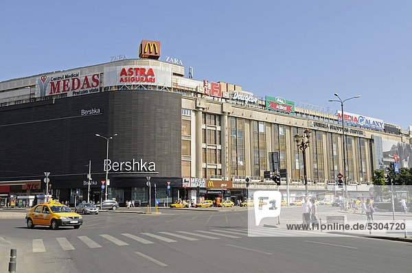 Shopping centre  billboards  Piata Unirii square  Bucharest  Romania  Eastern Europe  Europe  PublicGround