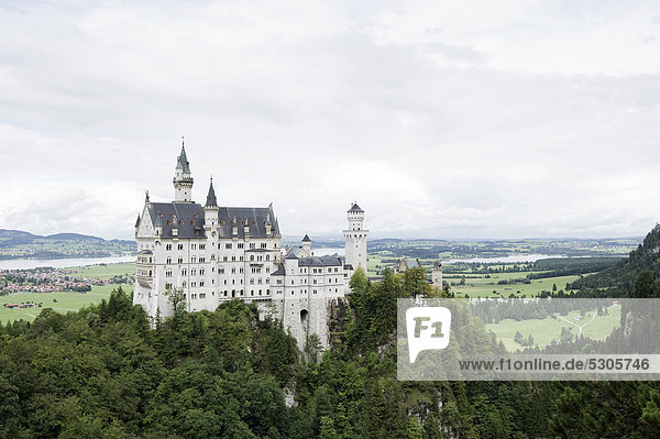 Schloss Neuschwanstein  Füssen  Allgäu  Bayern  Deutschland  Europa