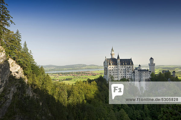 Schloss Neuschwanstein  bei Füssen  Allgäu  Bayern  Deutschland  Europa