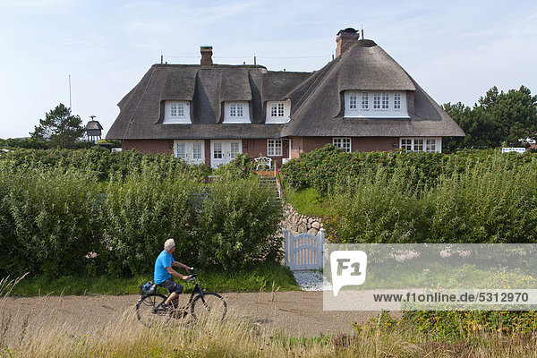 Thatched-roof house  Kampen  Sylt island  Schleswig-Holstein  Germany  Europe  PublicGround