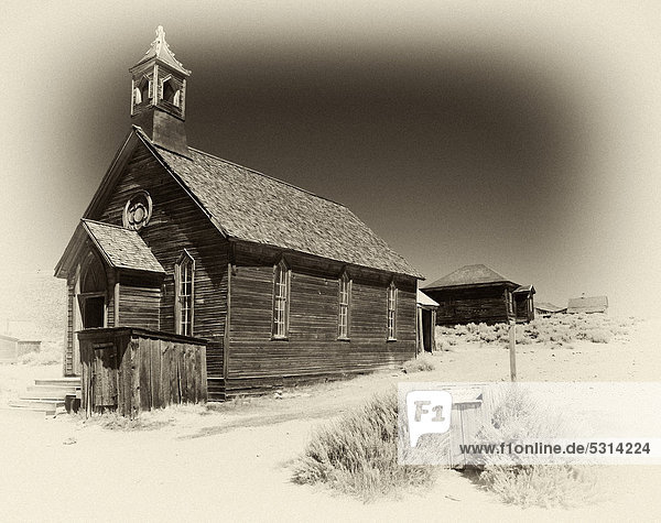 Methodist Church  Methodistenkirche in Geisterstadt Bodie  ehemalige Goldgräbersiedlung  Bodie State Historic Park  Kalifornien  Vereinigte Staaten von Amerika  USA