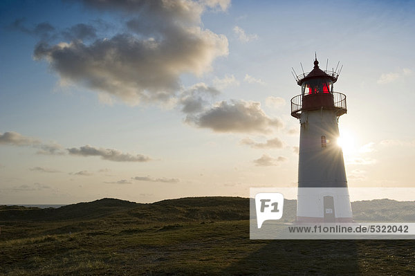 Leuchtturm List West  List  Sylt  nordfriesische Insel  Deutschland  Europa