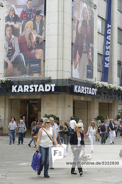 Karstadt department store  store Koenigstrasse corner Schulstrasse  Stuttgart  Baden-Wuerttemberg  Germany  Europe