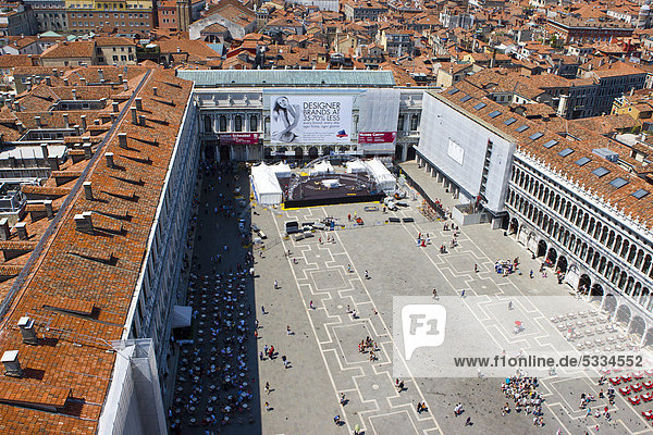 Aerial view of Piazza San Marco  Venice  Italy  Europe