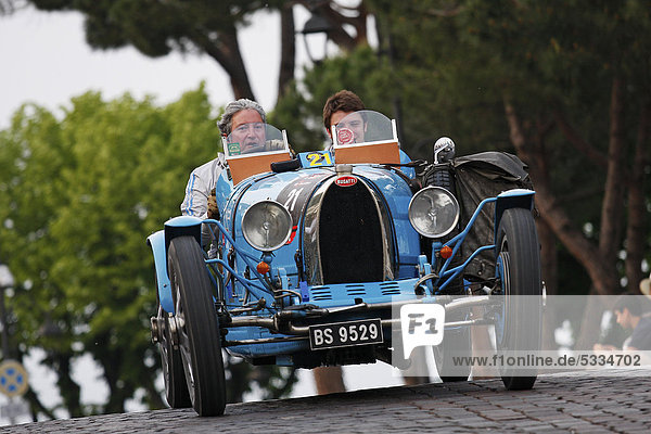 Vintage car  Bugatti T 37 A  built in 1927  Mille Miglia 2011  Desenzano del Garda  Lake Garda  Lombardy  Italy  Europe