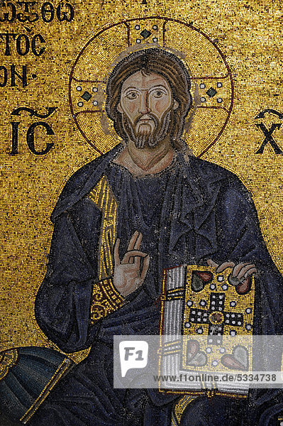 Mosaik  Jesus Christus Pantokrator  Hagia Sophia  Ayasofya  Istanbul  Türkei