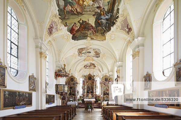 Wallfahrtskirche St. Marinus und Anian in Wilparting  Gemeinde Irschenberg  Oberbayern  Bayern  Deutschland  Europa