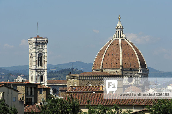 Kathedrale Santa Maria del Fiore  Florentiner Dom mit Campanile  Glockenturm  Florenz  Toskana  Italien  Europa