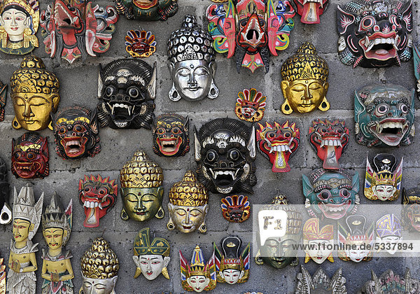 Balinesische Masken  Tenganan  Bali  Indonesien  Südostasien