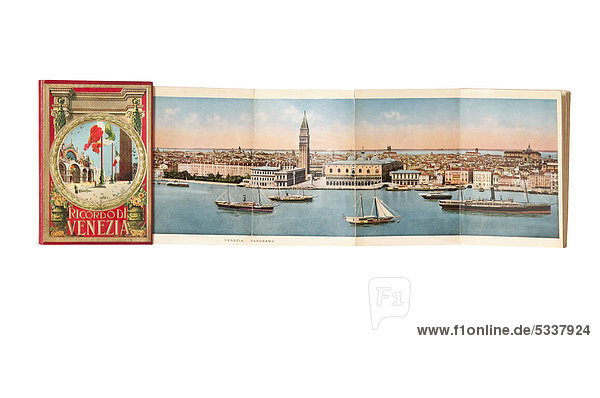 Falt-Postkarte von Venedig  Anfang des zwanzigsten Jahrhunderts
