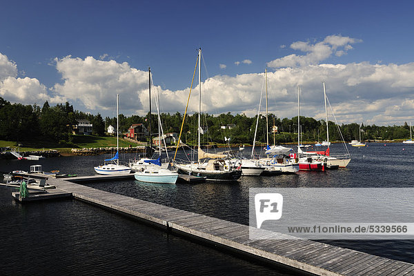 Sailing boats in the marina of Hubbard  Nova Scotia  Canada