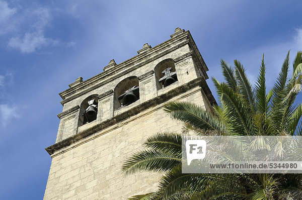 Glockenturm  Pfarrkirche Padre Jesus  Ronda  Malaga Provinz  Andalusien  Spanien  Europa