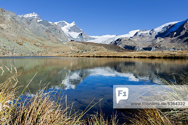nahe Europa Spiegelung See Ansicht Reflections Schweiz Zermatt Kanton Wallis