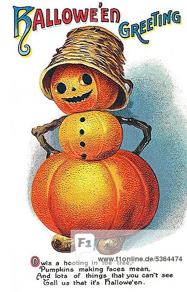 Kürbisfigur  Halloween Greetings  Illustration