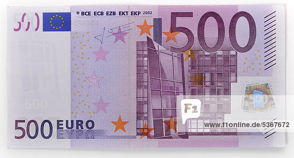 500-EURO-Geldschein, Banknote, Vorderseite