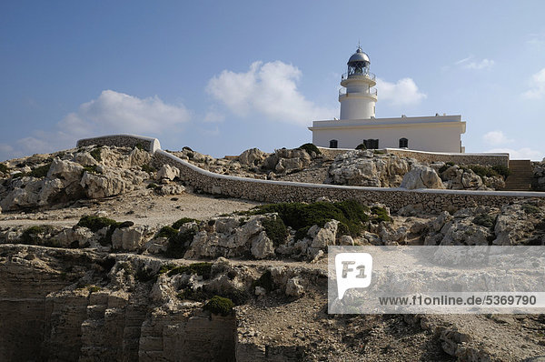 Lighthouse  Cap de Cavalleria  Menorca  Balearic Islands  Spain  Europe