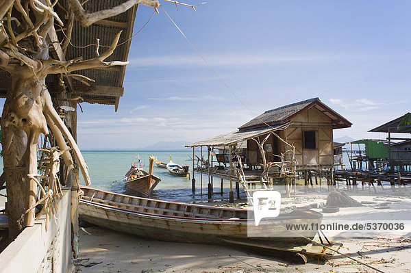 Wohnhaus Dorf Insel angeln Südostasien Thailand