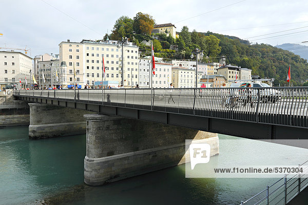 Europa über Brücke Fluss Österreich Salzburg