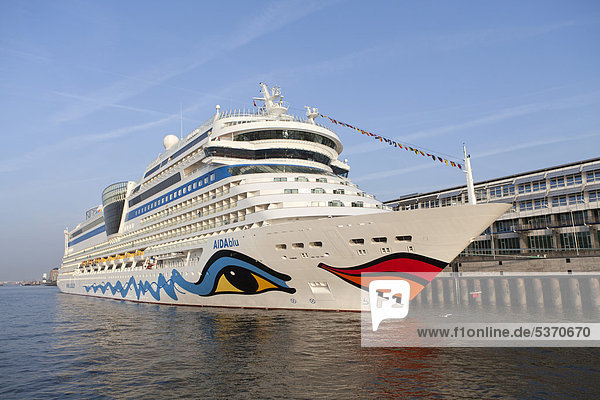 AIDAblu cruise liner  harbour  Hamburg  Germany  Europe