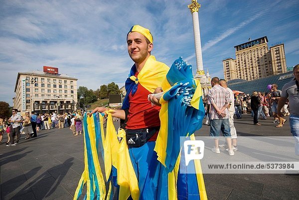 Ukraine  Kiev  Maidan Nezalezhnosti  celebration of the Ucrainian indipendence.