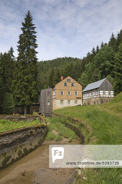 Niedermühle im Kirnitzschtal  Hintere Sächsische Schweiz  Sachsen  Deutschland  Europa
