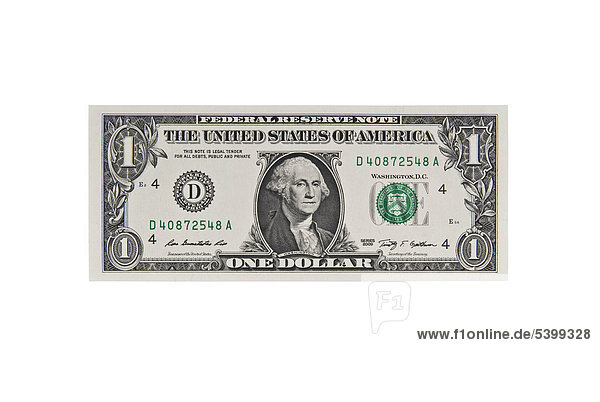1 US Dollar Banknote  Dollarschein  Ein-Dollarschein