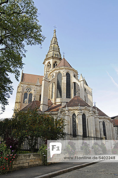 Notre-Dame Kirche  Dorf  Gemeinde  Semur-en-Auxois  Dijon  Departement Cote-d'Or  Bourgogne  Burgund  Frankreich  Europa  ÖffentlicherGrund