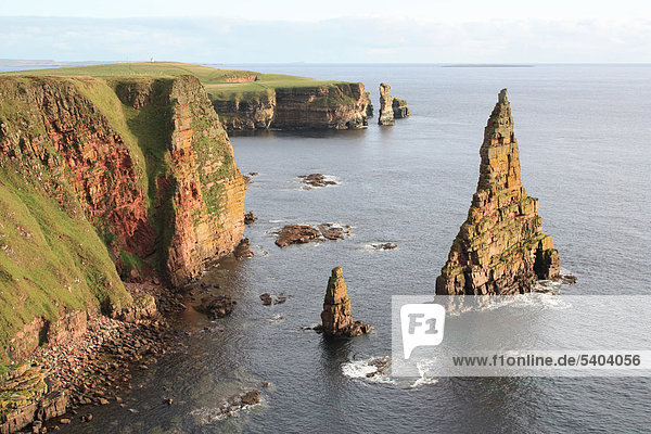 Schottland Europa Grossbritannien Uk Herbst Natur Landschaft Kuste Klippen Figuren John O Groats Duncansby Head Felsen Finger Vogelfelsen