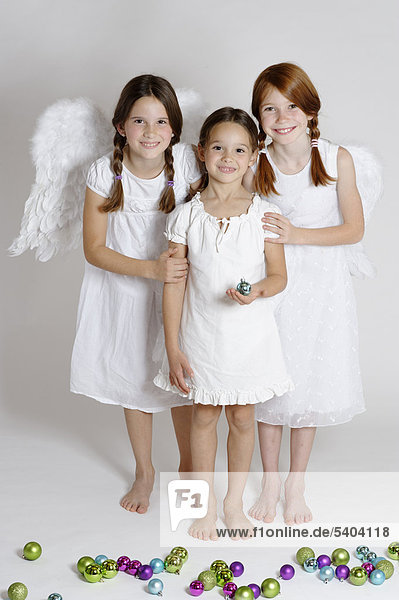 hoch oben Weihnachten Kleidung 3 Mädchen Engel