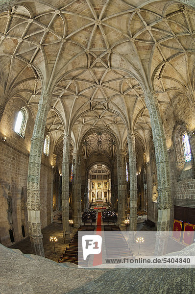 Santa Maria Kirche  Mosteiro dos JÈronimos  Hieronymus Kloster  Unesco Weltkulturerbe  Belem Viertel  Lissabon  Portugal  Europa