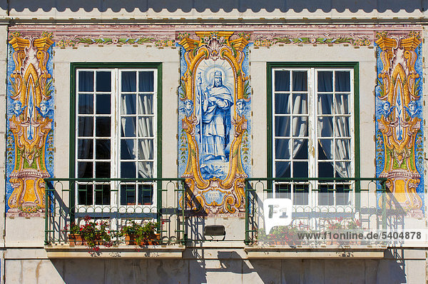 Azulejos  Cascais Town Hall  Lisbon Coast  Portugal  Europe