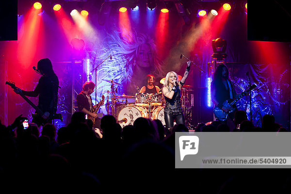 German rock singer Dorothee Pesch  also known as Doro  performing live in the Schueuer concert hall in Lucerne  Switzerland  Europe