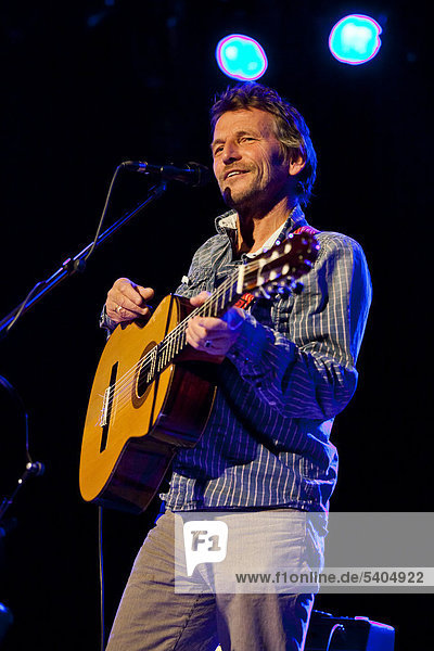 Bavarian-German singer-songwriter Hans Soellner performing live in the Schueuer concert hall  Lucerne  Switzerland  Europe