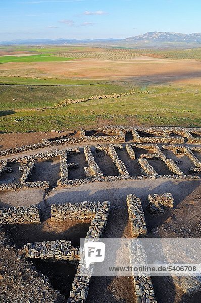 Hornachuelos prehistoric settlement.Ribera del Fresno.Badajoz province.Extremadura.Spain