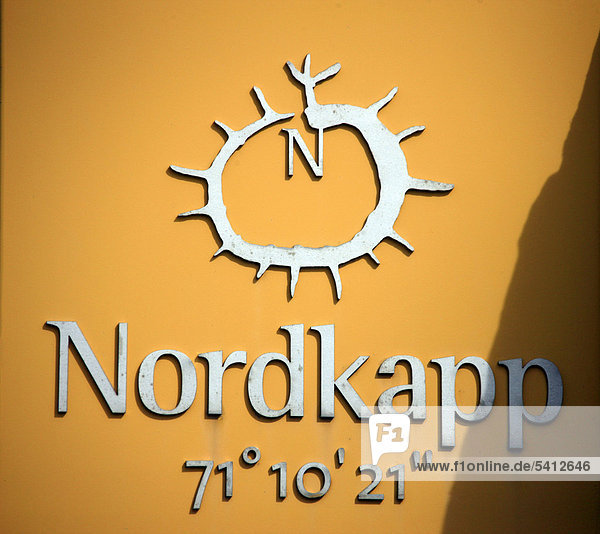 Koordinaten 71_ 10' 21'' vom Nordkapp  Nordkap  Norwegen  Skandinavien  Europa